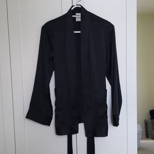 XXS black silky wrap robe From Aritzia